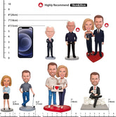 Personalized wedding couple shaking head doll commemorative statue,customized couple real shaking head doll Valentine's Day anniversary gift