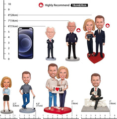 Personalized wedding couple shaking head doll commemorative statue,customized couple real shaking head doll Valentine's Day anniversary gift